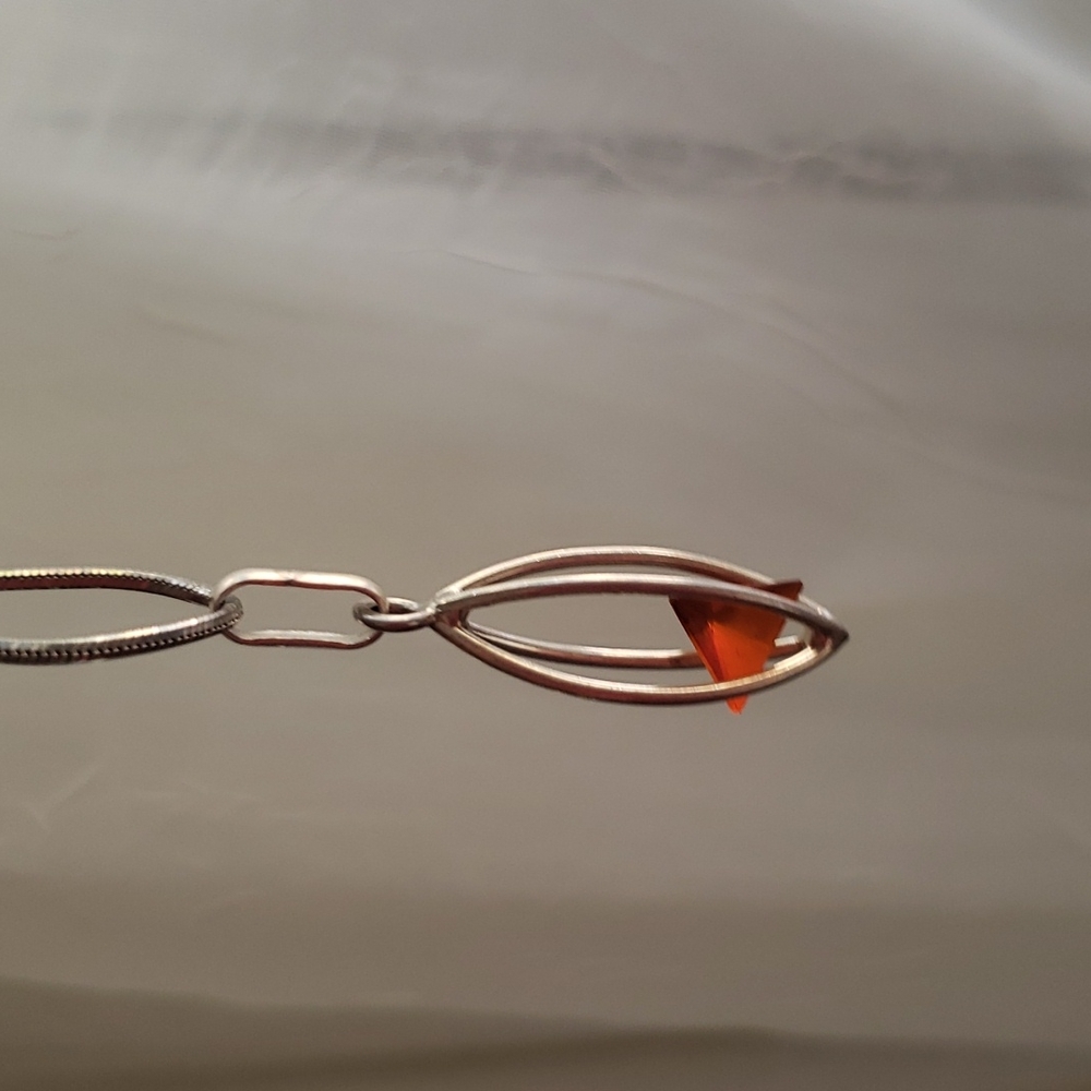 Unique pendant with amber crystal